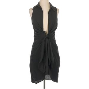 NWT Thread Story 100% Cotton Black Sleveless Shirt Dress, size XL Extra Large